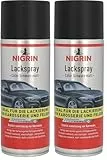 NIGRIN Lackspray, 400 ml, mattschwarzer Autolack, schützt Felgen und Karosserie vor Rost, schnell trocknend (Packung mit 2)