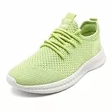 EGMPDA Damen Walkingschuhe Laufschuhe Wanderschuhe Sneaker Sport Trekking Turnschuhe Workout Jogging Outdoor Running Straßenlaufschuhe Freizeit Damen Leichtgewichts Atmungsaktiv Schuhe Hellgrün 41