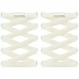 RJ-Sport 2 Paar flache Schnürsenkel ohne Binden - Elastische Schnürsenkel mit Schnellverschluss - Schnellschnürsystem für Einzigartigen Komfort und Starken Halt - mit Metallkapseln (Beige)