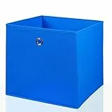 Mixibaby Faltbox Faltkiste Regalkorb Regalkiste Regalbox Aufbewahrungsbox 4 er Set, Farbe:Blau, Größe:26 cm x 26 cm