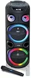 Blaupunkt PS 3000, kabelloser Party-Lautsprecher, Partybox Bluetooth leistungsstark, USB AUX Anschluss, inkl Mikrofon, Strahlwasserschutz