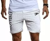 Leif Nelson Gym Herren Shorts Kurze Fitnesshose - Jogginghose Moderne Schwarze Männer Kurze Trainingshose Top Herren Sport-Hose für Bodybuilding Fitness 6296 Grau-Schwarz Small