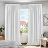 Deconovo Blickdichte Gardinen Kälteschutz Vorhang Verdunkelungsgardine mit Kräuselband Winter Vorhänge, 175x140 cm(HöhexBreite), Silber Grau, 2er Set