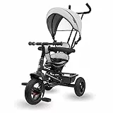 HyperMotion Dreirad ab 1 Jahr mit Schubstange - 3-in-1 Kinderfahrzeug für 1-4 Jahre, bis 20 kg - mit höhenverstellbarem Elterngriff und Schiebelenker, Grau