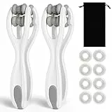 Alaoo 2 Stk Hand- und Fingermassagegerät mit Griff Körper, Massagegerät Selbstmassagerolle mit 8 Massageringe, Doppelseitiger Massageroller für Muskel Entspannen, Arthritis, Stressabbau Wrists (Grau)