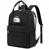 LOVEVOOK Rucksack Damen, 15,6 Zoll Laptop Schulrucksack Teenager Mädchen mit Laptopfach, Wasserdicht Tagesrucksäcke Reiserucksack, Elegant Arbeitstasche Schultasche für Uni Büro Reise, Schwarz