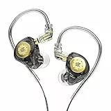 CCA KZ EDX Pro In-Ear-Monitor-Kopfhörer kabelgebunden, IEM-Kopfhörer Dual DD HiFi-Stereo-Sound-Kopfhörer Noise Cancelling Earbuds-Schwarz No Mic
