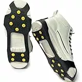 Universal Steigeisen 10 Zähne – Anti-Rutsch Schuhspikes für Winter, überziehbare Stretch-Ice-Grips für Schuhe & Stiefel, ideal für Schnee, Wandern & Spazieren (XL)