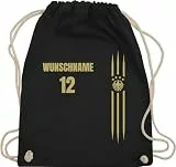 Turnbeutel Rucksack - 2026 Fussball WM Fanartikel - Deutschland Name und Nummer - Unisize - Schwarz - deutschland-fanartikel em fußball germany beutel fußball. deutsch sportbeutel