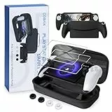 CoBak Hartschalenkoffer Tasche für PlayStation Portal Remote Player - mit 2 Bildschirmschutzfolien, 1 Griffhülle und 4 Daumengriffkappen, harte Außenhülle für PS5 Portal, Schwarz