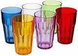Guzzini - Happy Hour, Set aus 6 Hohe Trinkgläser - Ø8 x h12 cm - Kapazität: 420 cc - 07230652, Sortiert