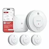 X-Sense Smart WLAN-Rauchmelder mit 10-Jahres-Batterie und SBS50 Basisstation, photoelektrischer vernetzbarer Funk-Brandmelder, SD19-MN31, 3 Stück