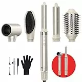 slopehill 5 IN 1 Airstyler, Hairstyler, Lockenstab Auto-Wrap, Ionen Föhn (110.000 RPM), Warmluftbürste & Glätteisen | Zum Styling, Volumisieren, Locken und Glätten - Zuhause & Reisen （Champagne-Gold）