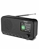 OiDiPi DAB Radio mit Bluetooth, wiederaufladbares UKW-Digitalradio, Radios batteriebetrieben, tragbares DAB+ Radio, Küchenradio mit 80 Voreinstellungen, 2,4-Zoll-Farbdisplay, Dual-Wecker, Sleeptimer