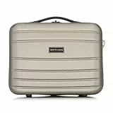 WITTCHEN Globe Line Kosmetikkoffer Reisekoffer Handgepäck Kabinenkoffer Hartschale aus ABS Zahlenschloss | 25 x 33 x 16,5 cm | Champagner Lufthansa/Eurowings/Ryanair/Condor/Discover Airlines