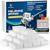 Welsberg Schmutzradierer Schwamm 20 Stück Melamin Wunderschwamm 10x7x3 cm Radierschwamm Putzschwamm, Magic Sponge Eraser für Haushalt, Küche, Weiße Wände, Bad, Schuhschwamm, Weiß