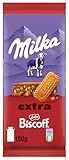 Milka Schokolade Extra Biscoff – Alpenmilch-Schokolade mit knusprigen Lotus Biscoff-Keksstückchen – 190g