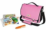 PUNALU TipToi Aufbewahrungstasche für Stift & Bücher – Organizer Tasche für TipToi Lernspielzeug, gepolstert mit Fächern, Reise & Schule, kompatibel mit TipToi Stift Zubehör - Rosa