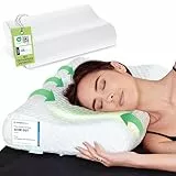 feela.® Orthopädisches Kopfkissen/Schlafkissen [3 Härtegrade] - Lindert Nacken- & Schulterschmerzen, Erhöht Schlafkomfort und Entlastet die Halswirbelsäule | Höhenverstellbar Pillow 60X40 cm (Hart)