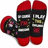 Lustige Schlagzeug Socken Herren Papa Jungen - Musik Bunte Männer Witzige Coole Bedrucken Verrückte Muster Socken Mit Motiv Funny Socks - Musiker Schlagzeuger Rock Valentinstag Weihnachten Geschenke
