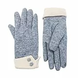 Andiker Thermohandschuhe für Frauen, Damen Touchscreen Handschuhe für kaltes Wetter, Handschuhe mit warmem Plüschfutter für Pendler Radfahren Winter Outdoor Aktivitäten (Grau)