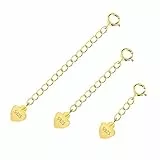 Verlängerung Kette Gold, ALEXCRAFT 3 Stück 925 Sterling Silber Gold Kettenverlängerung für Halskette Fußkette Armband, Verlängerungskette Gold für Schmuckherstellung, 1 2 3 inch