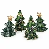 Logbuch-Verlag Weihnachtsbaum Figuren 4er Set, Miniatur Bäume zum Hinstellen, 5 cm, Tischdekoration Weihnachten klassisch, grüne Tannenbäume