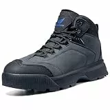 Wondamo Herren Wasserdicht Schneestiefel Isolierte Zehenkappe Kaltes Wetter Schuhe Rutschfest Leicht Winterstiefel, Grau/Schwarz, 46 EU
