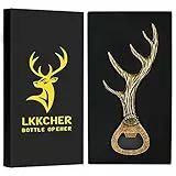 LKKCHER Hirschgeweih Geschenke, Geburtstagsgeschenk für Frauen Männer, Bierflaschenöffner, Weihnachtsgeschenke für frauen Männer, Personalisierte Geschenke für Jäger, Fraue, Männer, Mama, Papa, Vater