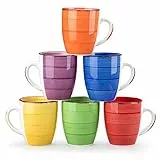 vancasso Kaffeetassen Steingut, BONITA 6-teiliges Tassen Set, 350ml Kaffeebecher mit Henkel
