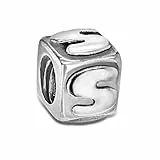 Tuscany Silver Charms Sterling Silver S Cube Bead