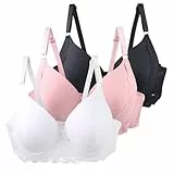 XCXC 3er Pack Damen BHS mit Bügel 85–115 B/C Große Größen Push-Up Spitzen-BH mit Verstellbaren Trägern Leicht Atmungsaktiv Komfort Unterwäsche für Alltag und Freizeit