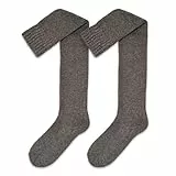 NORDIC Socks Thermo-Overknee-Strümpfe mit 70% Merinowolle – Warm, Atmungsaktiv, Feuchtigkeitsableitend, Lange Socken für Stiefel, 1 Paar (39-42, Braun)