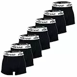 Ellesse Herren Boxer Shorts, 7er Pack - Yema Boxershorts, Logobund, Ohne Eingriff, Cotton Stretch, Schwarz/Weiß L