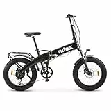 Nilox, Ebike X10 Ultra, faltbares Elektrofahrrad, bis zu 90 km Reichweite, bis zu 25 km/h, 48 V/250 W Motor und 48 V-13 Ah herausnehmbarer Akku, 20' x 4' Fat-Reifen, 6-Gang-Getriebe