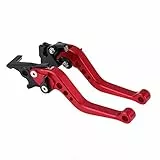 Akozon Motorrad Bremshebel, Kupplungstrommel Bremshebel CNC Aluminiumlegierung Motorrad Bremsgriff Bremshebel Kupplungshebel Doppelscheibe für GY6 CG125 (Rot)