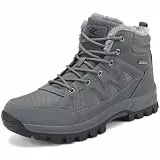 FLARUT Herren Winterstiefel Warm Gefüttert Wanderstiefel Schneestiefel Trekking Stiefel Schuhe Winterschuhe Wanderschuhe Schneeschuhe Outdoor(Grau,46)