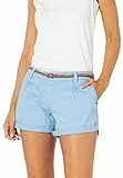 Sublevel Damen Kurze Hose Stretch-Shorts mit Flecht-Gürtel Light-Blue M
