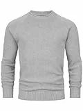 Indicode Herren INMassum Feinstrickpullover mit Rundhals-Ausschnitt | Strickpullover aus Baumwolle Lt Grey Mix, M