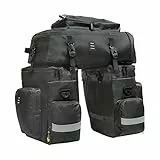 ansigtny Fahrradtasche 3-in-1 Multifunktional Wasserdicht Fahrradtaschen für Gepäckträger Große Kapazität Fahrrad Taschen Hinten Gepäckträger, Fahrrad Rucksack und Gepäckträgertasche mit Regenschutz