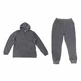 Ausla Herren-Trainingsanzug, Lässiger Jogginganzug aus Polyester mit Kapuze, Bequemer Sweatanzug für Laufen und Fitness, XXXL Dunkelgrau