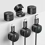 UGREEEN 6 Stück Kabelhalter Kabelclips, Magnetische Selbstklebende Kabel Organizer, Einhandbedienung, Kabelmanagement für USB Ladekabel Netzkabel Audiokabel, Kompatibel mit Kabel bis zu 7,5 mm