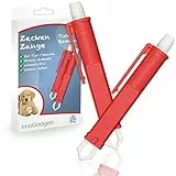 innoGadgets® Zeckenzange [2X] | Zecken entfernen im Handumdrehen | mit Micro-Haken | Rot