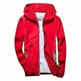 Generisch Klepper Jacken Herren Lässige Outdoor-Sportjacke für Herren Damen, leichte, Wasserabweisende Windjacke für alle Jahreszeiten S Mantel Herren (Red, M)