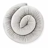 Bebeloo Seitenschläferkissen Körperkissen Pregnancy Pillow Bettkissen Bettschlange Nackenrolle Schlafkissen Stillkissen Bettumrandung Zugluftstopper (Grau, 180 cm)