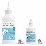 Hundepflege24 Ohrenpflege Set - Ohrenreiniger Akut 250ml + Ohrmilbenöl 50ml - Das ideale Duo für gesunde Hundeohren - Sofortwirkung gegen Ohrmilben und pflegende Wirkung bei Entzündungen