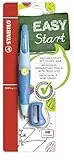 STABILO - Ergonomischer Druck-Bleistift für Linkshänder - EASYergo 3.15 in hellblau/dunkelblau - inkl. 1 dicken Mine - Härtegrad HB & Spitzer - Blister