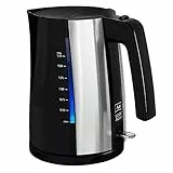 Wasserkocher - MELITTA - Look Aqua 1026-02 BK SST, Mit Automatischer Endabschaltung, Verdecktem Heizelement Und Ãœberhitzungsschutz, 1,7 L, 2400 W