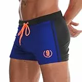 Arcweg Badehose Herren Eng Kurz Badeshorts mit Tunnelzug Schwimmhose Wassersport Kurze Hose UV Schutz Jungen Schwimmwear Schulschwimmen Dunkelblau XL（EU