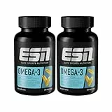 ESN Super Omega-3, 2 x 60 Kapseln, hochdosiert Fischöl mit 400 mg EPA und 300 mg DHA pro Kapsel
